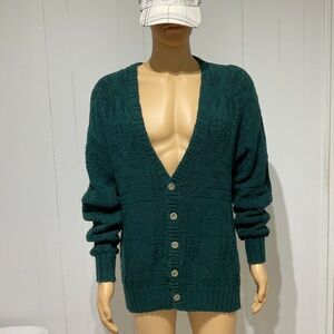 Lake Harmony Vintage L 100% Cotton USA preppy Reunion grandpa cardigan varsity